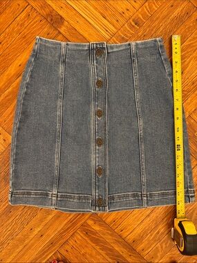 LC Lauren Conrad Button-Front Denim Mini Skirt - Blue
